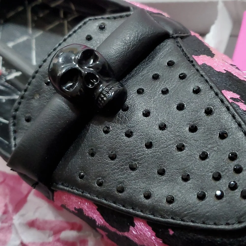 Abbey Dawn by Avril Lavigne Rebel Yell Punk Flattie in Hot Pink, skull - Picture 11 of 15
